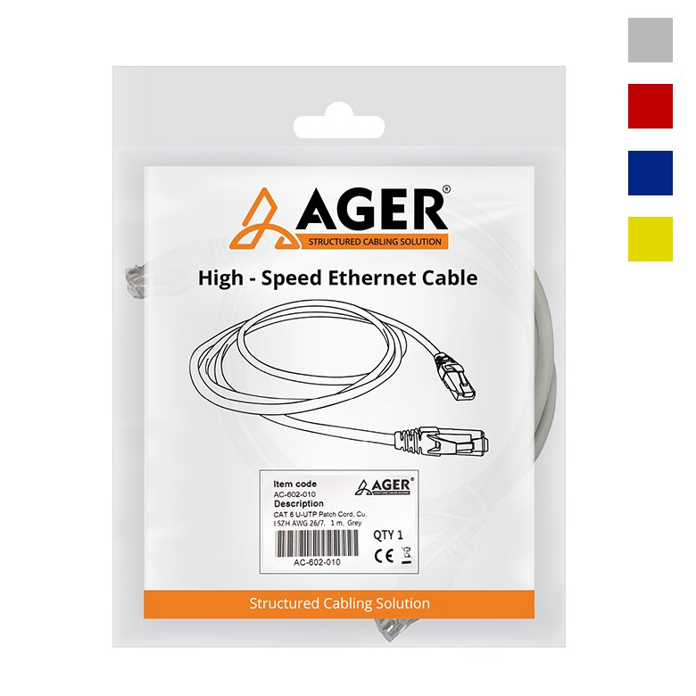 CATEGORY 6 U/UTP 24 AWG PATCH CORD