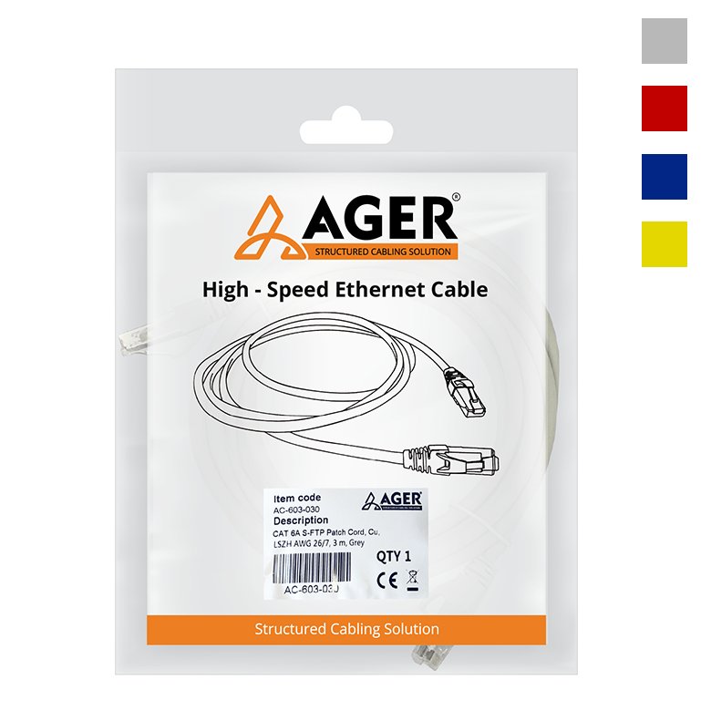 CATEGORY 6A S/FTP 26 AWG PATCH CORD