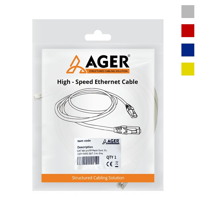 CATEGORY 6A U/UTP 26 AWG PATCH CORD