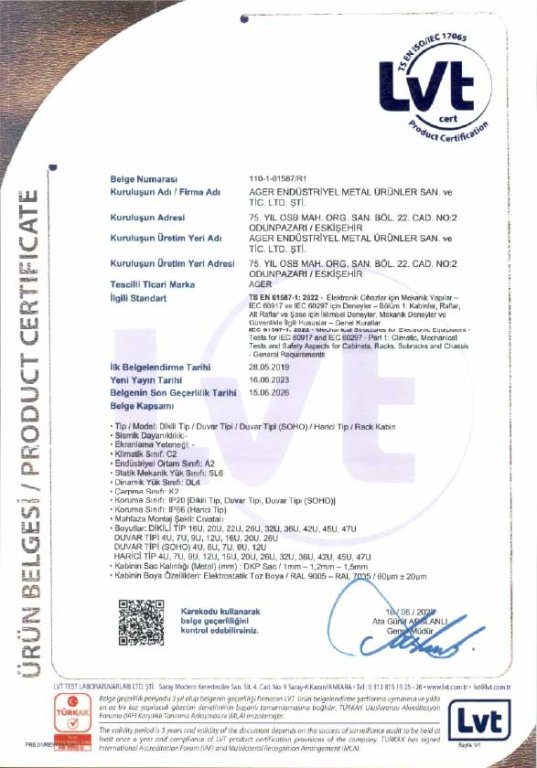 LVT Product Certificate